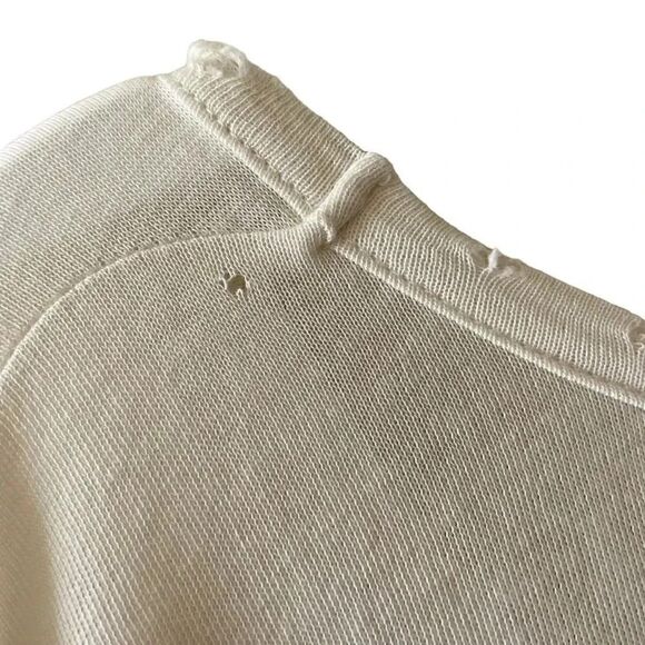 NWT Chaser Distressed Rice SCOOP NECK W/ POCKET White  Buttons l Top SZ M - Picture 10 of 14